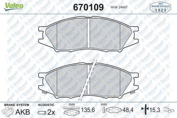 VALEO 670109 Disk Fren Balata On Nissan Almera 1.6 06>  ####